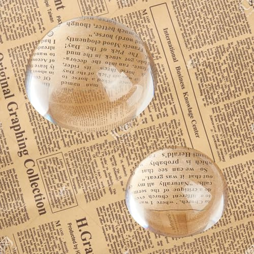 NBEADS 2 lupas de cúpula de cristal de 2 estilos, pisapapeles, lente de media bola para decoración de hogar, oficina, exhibición, ayuda de lectura, 57 x 26 mm/77 x 36 mm