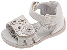 Chicco, Granadella Sandal, Adjustable double velcro sandals Baby Girls, White, 21