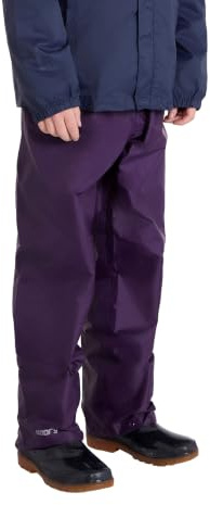 Mountain Warehouse Pakka Kids Waterproof Over Trousers - Taped Seams Rain Pants, Lightweight, Rip-Stop, Packaway Bag - for Spring Summer, Walking, Travelling Purple Kids Size 9-10 Years