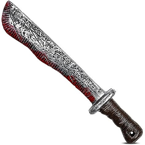 JSRHEEM Machete Halloween, Coltello Finto, Coltello di plastica Halloween, Machete per Halloween, per Carnevale e Halloween, Spada, Pugnale, Accessori per Costume da Serial Killer (Machete)