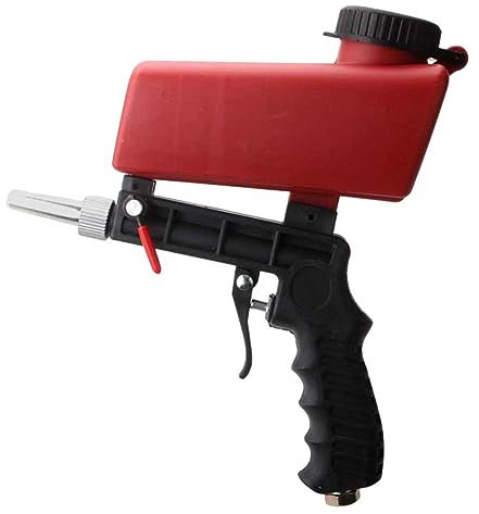 Pistola per Sabbiatura Pneumatica 90Mpa Pistola per Sabbiatura Ad Aria Compressa per la Lucidatura della Rimozione della Ruggine, Grande capacità, Usi Multipli (Rosso)