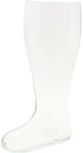 Dekohelden24 XXL-Bierglas, Bierstiefel, Stiefel, für 2 L aus Glas, Transparent, Größe H: ca. 33 cm