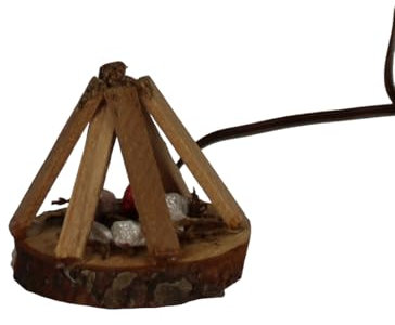 ZICOM Krippenzubehör Lagerfeuer 4x4x4cm Holz – Realistisches Miniatur-Lagerfeuer für Krippen