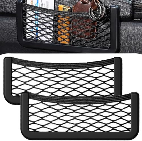 2 Pezzi Rete Portaoggetti Auto, Rete Bagagliaio Auto Tasca Organizer,rete portaoggetti auto,accessori camper, Universale Storage Mesh Net Organizers per Auto, Camper, SUV, Truck