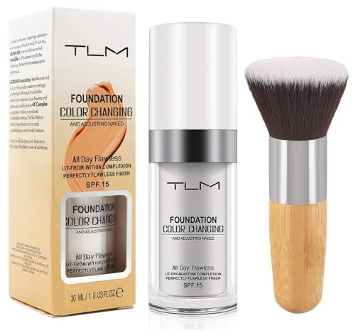 Foundation Color Changing, Feuchtigkeitsspendend Und SPF15 Sonnenschutz Farbwechselnde Foundation Für Reife Haut, Ganztägig Makellose Concealer Make Up Foundation Für Helle Bis Mittlere Hauttöne
