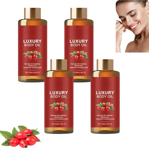 Magic Firming Body Oil, Luxury Glow Remedy Oil & Glow Oil för kvinnor armar bröst lår och mage, kollage stöd hudtightening Oil, hydrating & återfuktande magisk olja efter duschvård (4 st)