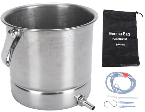 Kit de seau à lavement en acier inoxydable, système de douche réutilisable et durable, nettoyage du côlon pour un nettoyage en profondeur [Home Spa]
