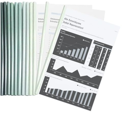 Rieles de sujeción A4, carpetas térmicas con funda suave transparente, capacidad de 1 a 100 hojas, para oficina, escuela, documentos (gradiente, verde, A4)