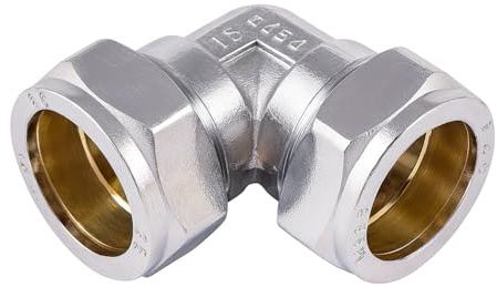 Westco J612CP J612CP - Raccordo a gomito a compressione in ottone per tubi idraulici, 22 mm, durevole e resistente alla corrosione
