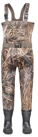 Gator Waders Youth Neoprene Waders| Fishing Offroading Hunting All-Terrain Comfortable Chest Waders for Kids with Rubber Boots, Mossy Oak Habitat, Size 4/5