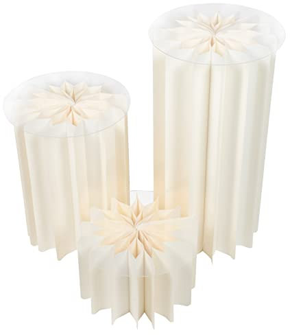 Cabilock 1 Set Di Colonne Romane Di Carta Pieghevoli Per Decorazioni Nuziali Con Coperchio in Acrilico Per Centrotavola