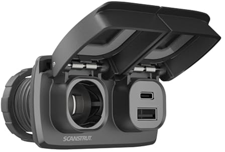 Scanstrut Flip Pro Duo Charger – IPX4 Waterproof Dual USB-A & USB-C Fast Charger | 12/24V Power Outlet for Boats, RVs & Off-Road Vehicles