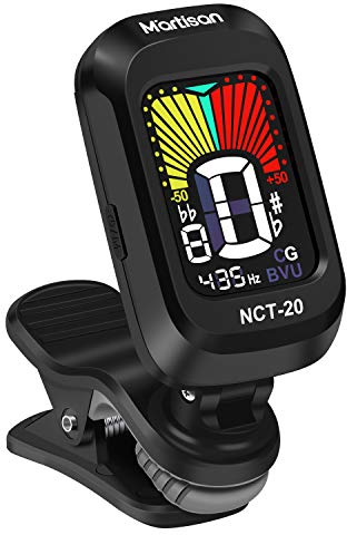MARTISAN Accordeur de Guitare Tuner Pour Bass, Violon, Ukulélé, Chromatique, Avec Ecran Couleur LCD 360° Rotation