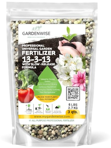 Gardenwise Professional Universal Garden Fertilizer 13-3-13 with Slow-Release Formula (3 QUARTS)