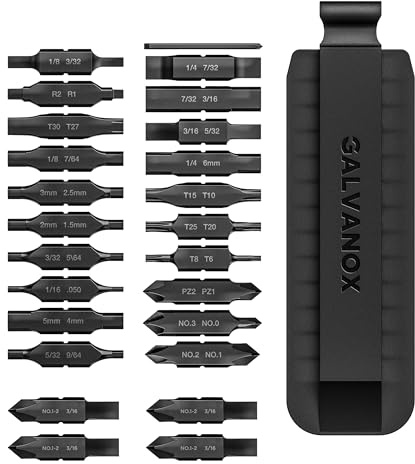 Galvanox Double Sided Bit Set Designed for Leatherman Multi-Tools, Flat-Bit Screwdriver Set with Holder (21 Pc Set + 4 Bonus Bits)