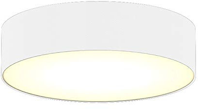 Smartwares Moderne Deckenleuchte mit LED LIcht - Stoff Lampenschirm weiß Ø40cm - Warmes Licht durch satinierte Abdeckung