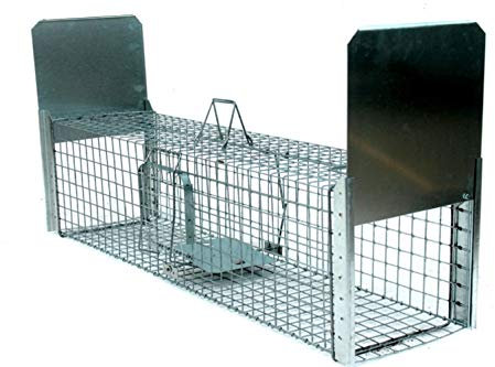 Holtaz Super Starke Falle Marderfalle Katzenfalle Fuchsfalle Biberfalle Tierfalle Kastenfalle Drahtfalle 2 türen, Größe: 120x34x34 cm Mit Extra Köder