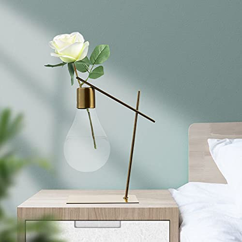 YHNJI Vase à plantes hydroponiques, en verre créatif, pot de fleurs transparent avec support, récipient à eau moderne durable pour décoration de la maison