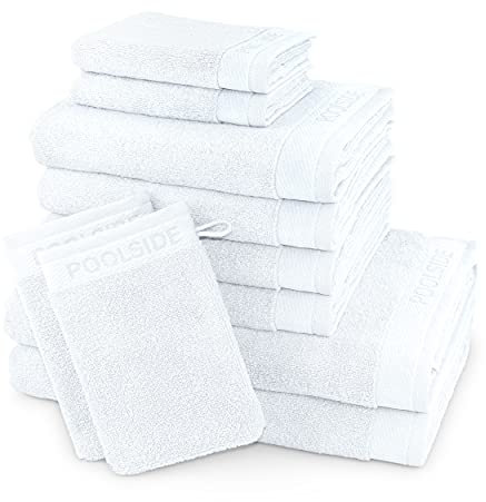 Möve Poolside 10-TLG. Handtuch-Set, Made in Germany, 100% Baumwolle, Snow, 2*20x15 + 2*30x50 + 4*50x100 + 2*67x140