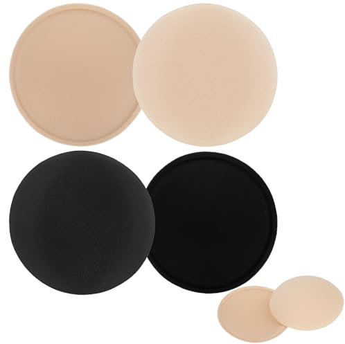 InnoHHustle Runde BH Einsätze Pads 2 Paar Abnehmbare und Waschbare Schwamm Herausnehmbare Körbchen Ersatz Pad für Bikinis, Top, Badeanzug, Sport