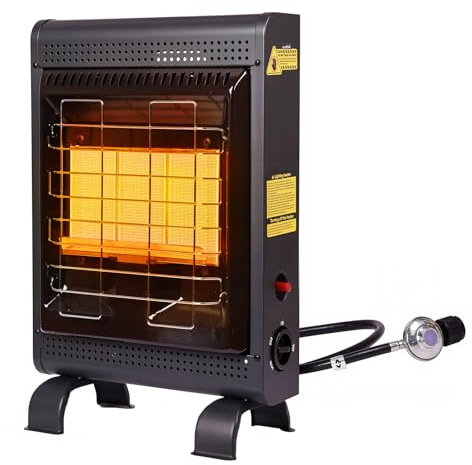 Outdoor Propane Heater, 18000 BTU Cabinet Heater with 3 Modes & ODS Safety, Portable Garage Radiator for 450 Sq.Ft, Gas Regulator and Tip-Over Protection