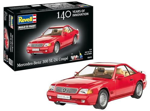 Revell Mercedes-Benz 300 SL-24 Coupé 100 Years | Auto Modellbausatz 1:24 | Geschenkset Plastikmodellbau mit Aqua Color Farben, Pinsel & Kleber | 111 Teile, Level 4 | ab 12 Jahren