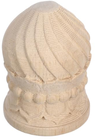 Amosfun Remate de Piña de Madera sin Terminar, Adorno de Remate de Piña, Estilo Europeo, Color Caqui, para Decoración del Hogar y Pantallas de Lámparas