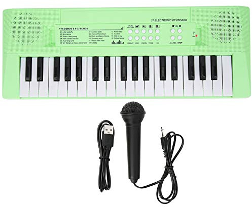 pianoforte elettronico, tastiera a 37 tasti, microfono, strumento musicale per principianti, bambini, studenti, giochi educativi, apprendimento musicale, svago, allenamento
