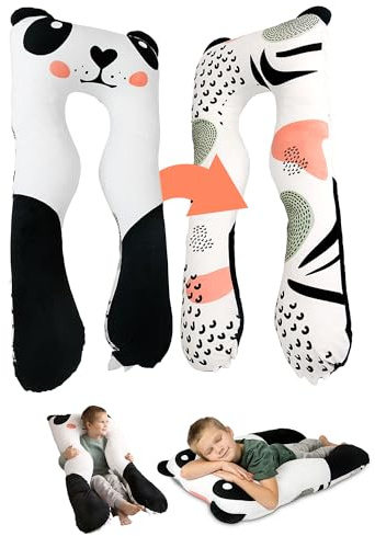 MAKOSAS KomfortKissen Hälsa Barn Sovkudde | Anti-stress | Barnkudde för ADHD (Panda)