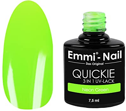 Emmi Nail Quickie Neon Green 3in1 (Neongrün, L313) I LED UV Unter-, Farb-& Überlack I Bis zu 3 Wochen Glanz I Kratzfest, stoßfest, vegan I 7,5ml