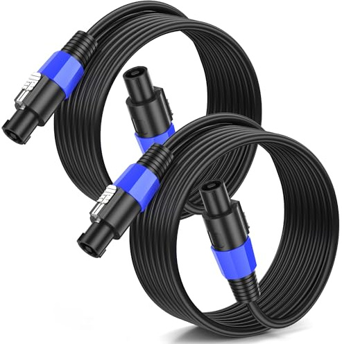 Jumwa 5M Speakon högtalarkablar M-M-högtalare för ljudförstärkare 12 Guage Kabel med vridlås DJ/PA för tungt ljud