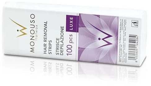 Italwax Monouso LUXE Professionelle Papier-Wachsstreifen, Beine, Arme, Körper, Bikini, Vlies-Qualität, 100 Stück