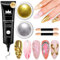 BISHENGYF 3D Skulptur Nail Gel: Upgraded 2pcs Mirror Metallic Effect Chrome Nail Powder,Gold und Silber Chrome Pulver Nägel,Clear Solid Base Colour 3d Nail Gel Design DIY Nail Art Enthusiast Home