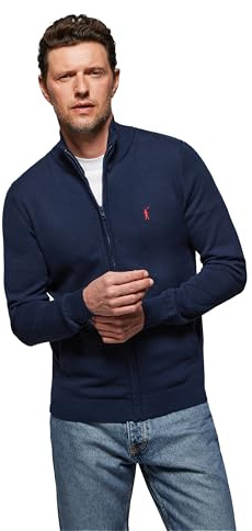 Polo Club Cardigan en Coton Zippé et Broderie pour Hommes - 100% Cotton - Pull for Men