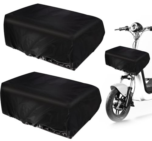 2 Pcs Electric Bike Basket Covers, Waterproof Rear Bike Basket Protection, Rainproof Dustproof Sunproof, Easy Install, Black, 70*80cm