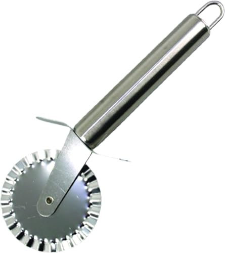 PARENCE - Rotoli di pasta rigata con lama diametro 6,5 cm - Tagliapasta preciso ed ergonomico (19 cm) - Tagliaravioli per merletti