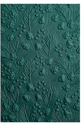 3D Embossing for Card Making Holly Christmas Background Texture Fades Plastic Embossing Folder for DIY Scrapbooking Arts Template Handmade Crafts Scrapbooking Supplies Xmas Scrapbook Photo Album Decor