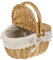 Toddmomy 1Pcs Wicker Picknickkorb Mit Liner Mehrzweck Leerer Picknickkörbe Mit Deckel Vintage Picknickkorb Für Obst Wein Versammlung Hochzeit Picknick
