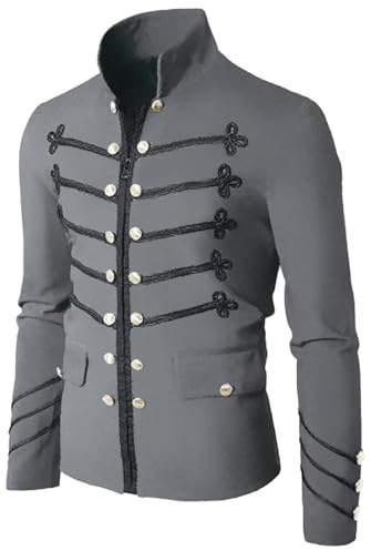 Frack Giacca Steampunk, Travestimento Medievale Da Uomo, Costume Gotico Steampunk Vintage Giacca Lunga Asimmetrica Pirata Gotica Trench Soprabito Giacca Frac Per Feste a Tema Steampunk Feste Danzanti