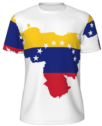 PPHGUT Camiseta de manga corta para hombre, con estampado de bandera de Venezuela, suave, ventilada, para correr, entrenamiento, para hombre