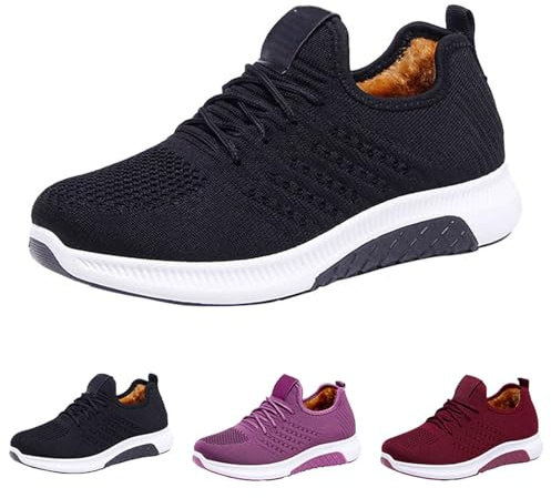Zapatos Invierno Mujer Zapatillas De Deporte Forrado De Lana Slip On Zapatillas Ortopedicos Running Antideslizantes Mujer Correr Caminar Deportivas Bambas Gimnasio Fitness Tenis Trabajo Sneakers