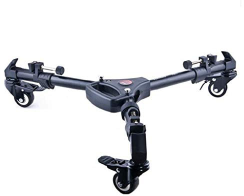 QIFLY Il Carrello treppiede in Alluminio Regolabile/Retrattile per Fotocamera/Video/Illuminazione può Essere collegato a Qualsiasi treppiede con Custodia