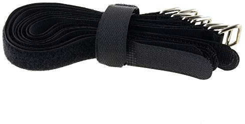 Kardborrkabelband 300 x 20 svart kardborrband korsat kardborreband paket med 10