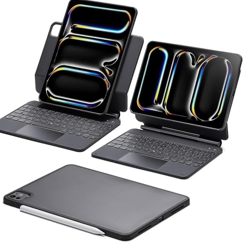 ESR iPad Pro 11 Inch (M5/M4, 2025/2024) Case with Keyboard, Pro 11(5th Gen) Keyboard Case with Easy-Set Magnetic Stand, Portrait/Landscape Modes, Removable Protective Case, Rebound 360 Series, Black