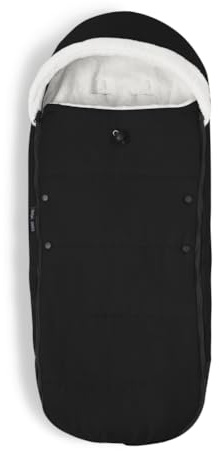 Stokke YOYO Footmuff, Black - Sherpa Lining & Fleece Hood with Drawstring to Keep Baby Warm - Includes Carrying Bag - Machine Washable