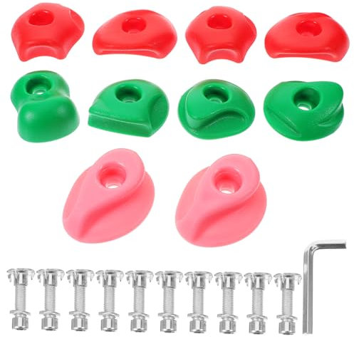 NULYLU 10juegos Agarre para Escalada Rocas Sostenibles y Resistentes para Entrenamiento Interiores y Exteriores Mejora La Coordinación para Muros De Escalada y Espacios Recreativos