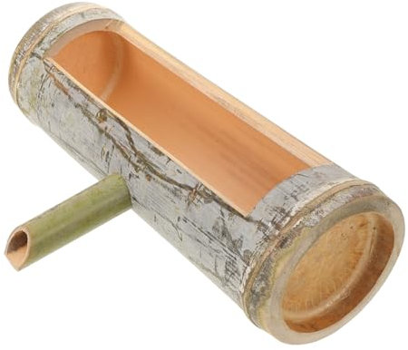 POPETPOP Handmade Bamboo Water Fountain for Aquarium Garden Decor Indoor Outdoor Natural Bamboo Water Feature Enhancing Serenity and Luck 10.2 Inch