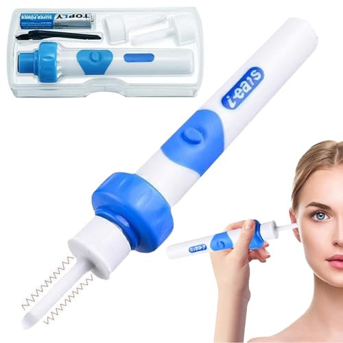 Oroclear Ohrenschmalz-Sauger, Ohrenschmalz Entferner Mit 2 Waschbaren Ersatzköpfen Und Batterie, Sicheres Und Weiches Ear Cleaner AbsauggeräT, FüR Kinder Und Ohrreiniger FüR Erwachsene (1 PCS)