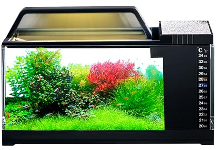 Acuario Habitat - Funda compacta para envíos de Agua, depósito de Agua | Nano Reef Showcase, de iluminación de Buceo, Reserva de Agua Dulce, Kit de Escritorio para residencias de Oficina