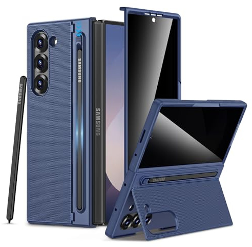 Maxdara for Samsung Z Fold 6 Case with Privacy Screen Protector, Blue